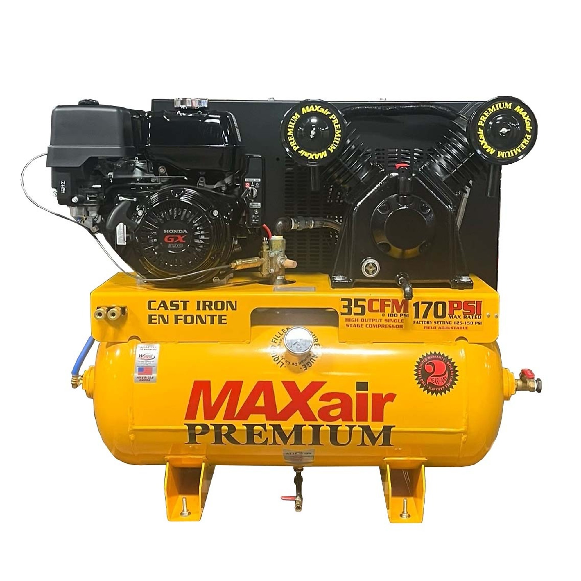 MAXair Premium Truck Mount Air Compressor - 35 CFM, 30-Gallon Tank, 13 HP, 170 PSI, Model# 11G30TRKE-H+MAP